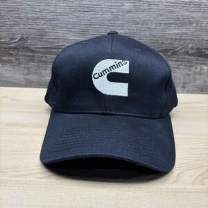 Cummins Hat Cap Snap Back Black Embroidered Logo Mens Diesel Truck Engine
